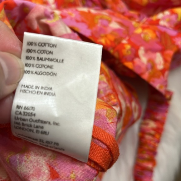 NWT Free People Amy Red Pink Floral Puff Sleeve Open Back Romper Jumpsuit - Picture 15 of 15